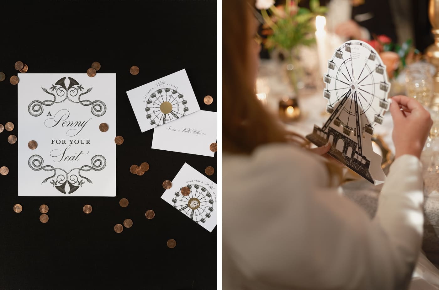 A spinning Ferris wheel menu 