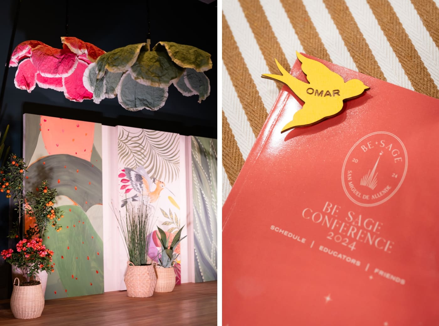 Tropical conference branding for the Be Sage conference in San Miguel de Allende in 2024