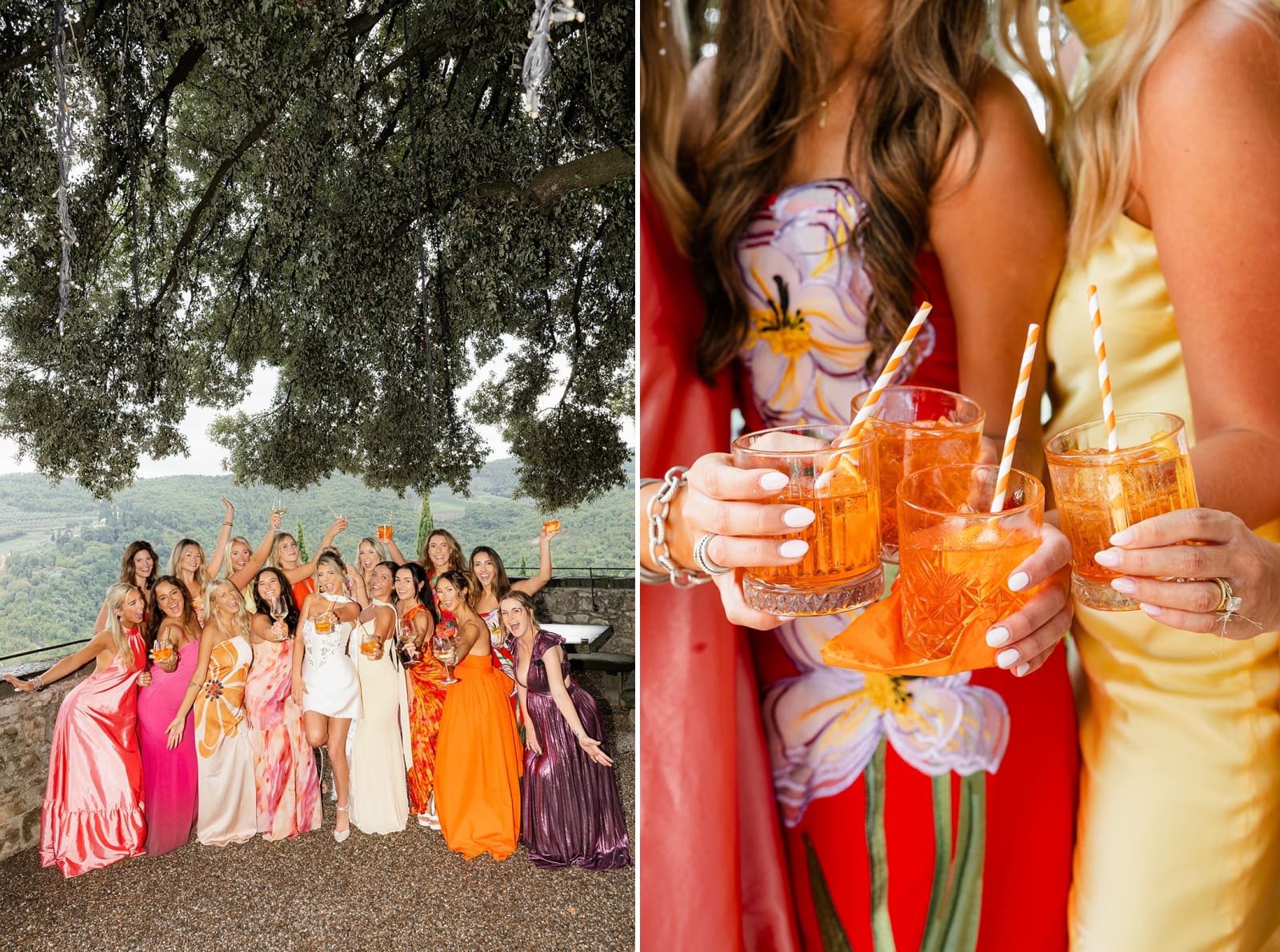 A colorful, Amalfi-inspired welcome party in Tuscany, Italy 