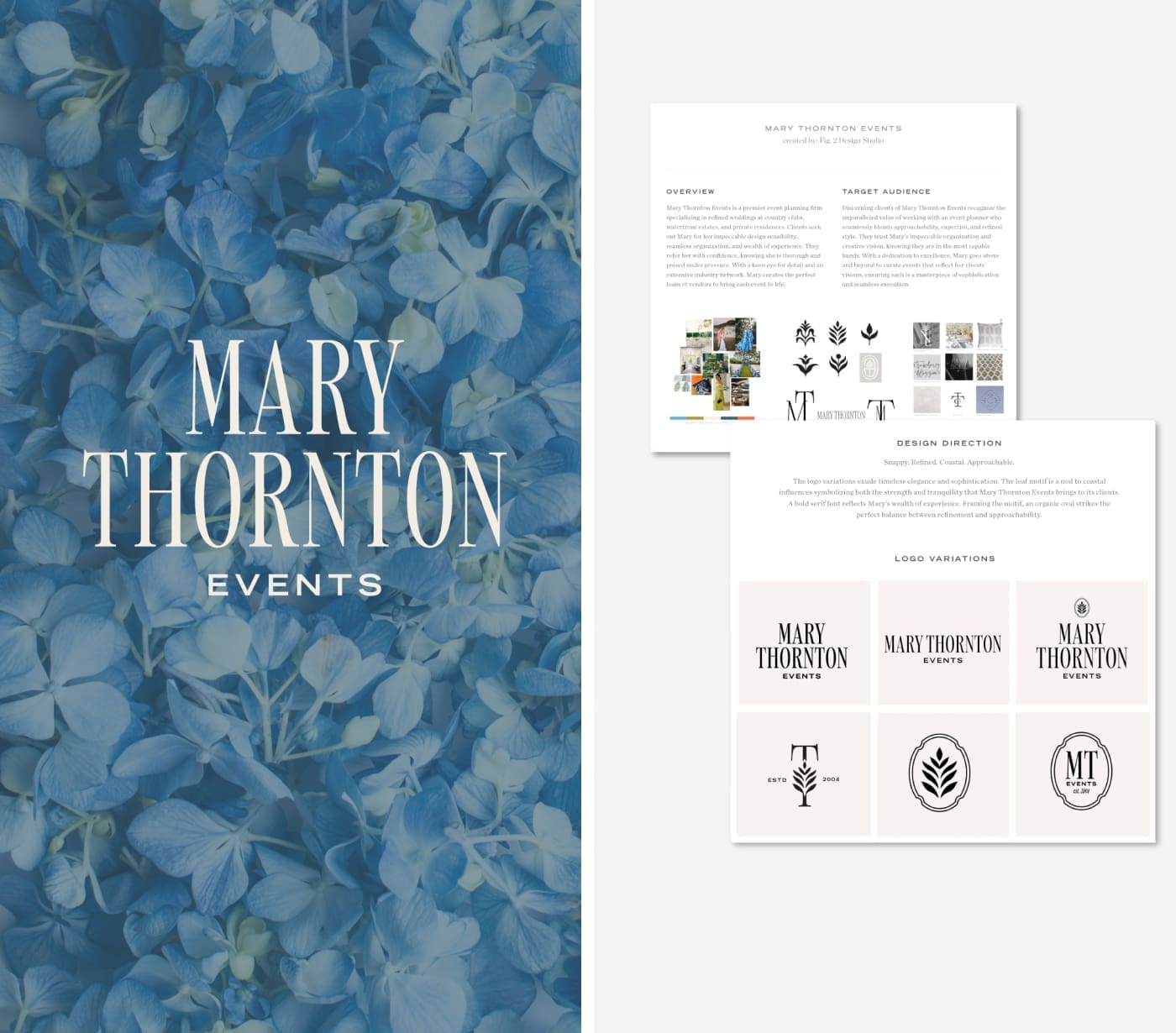 A logo suite for a wedding planner who booked a branding VIP day