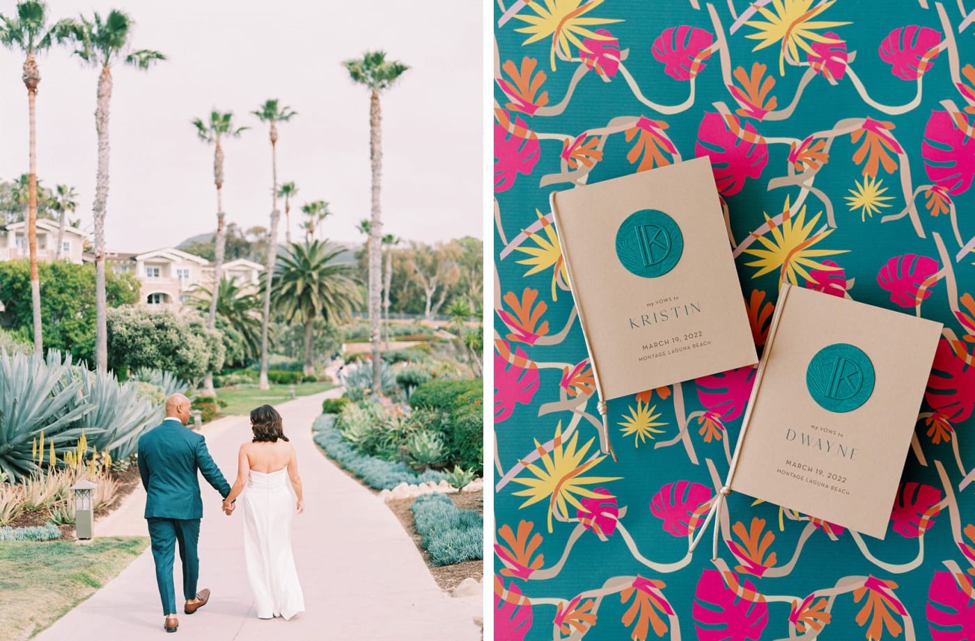 Custom vow books for a Laguna Beach destination wedding
